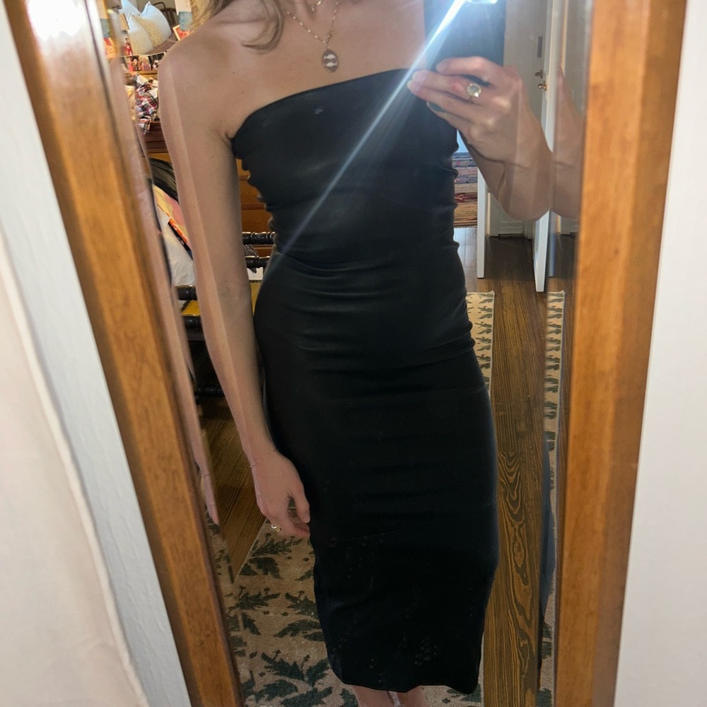 Leather Strapless Dress